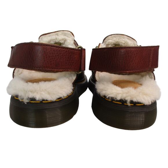 New DR. MARTENS Jorge II Faux Fur Lined Leather Slingback Mules Unisex M8 / W10 - Picture 8 of 10